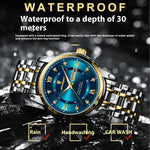 POEDAGAR - Waterproof Men's Double Calendar Luminous Quartz Watch
