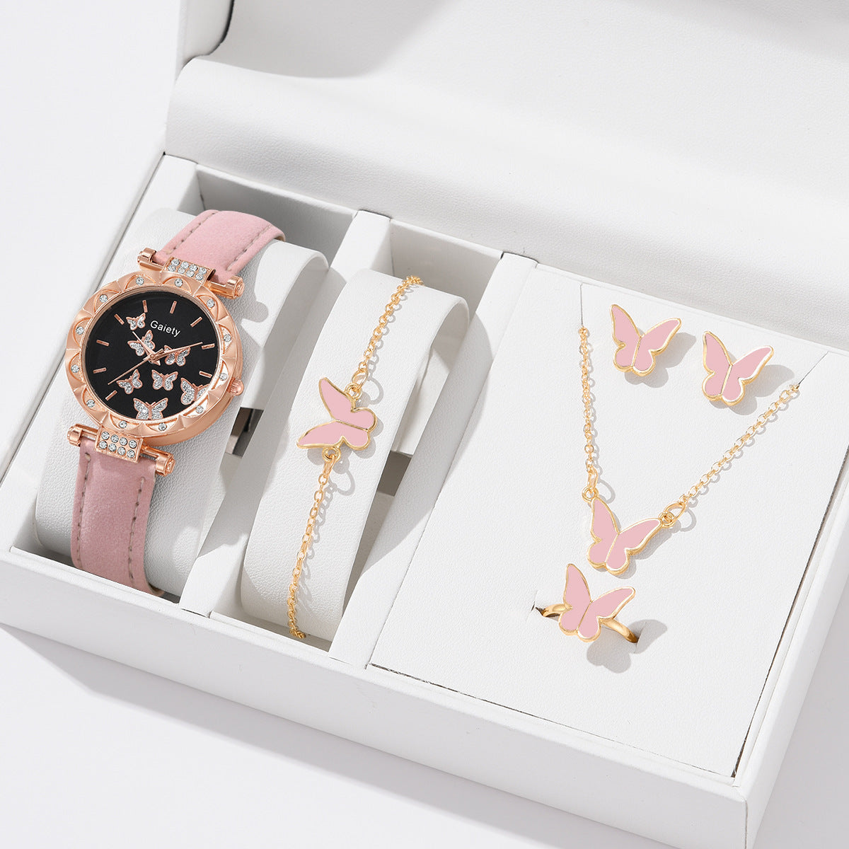 Women's Fashion Simple Butterfly Digital Belt Watch