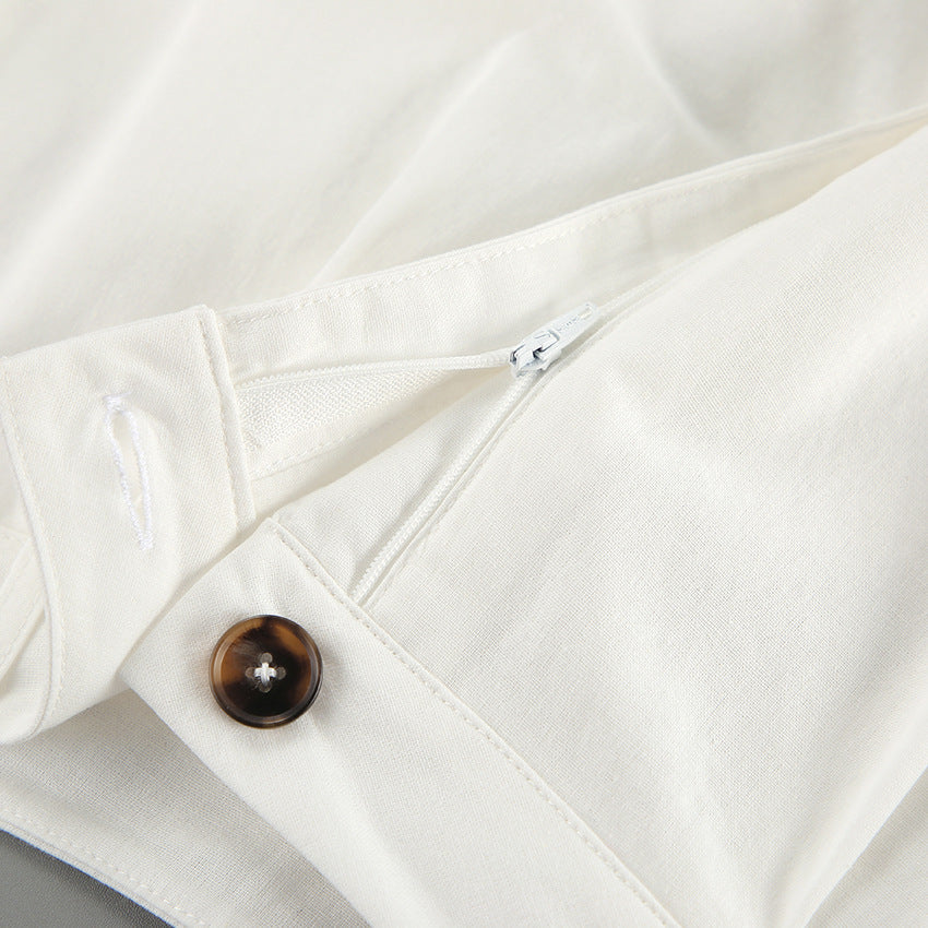 Dove Suit™ - Cotton Linen Sleeveless V-neck Pants Suit